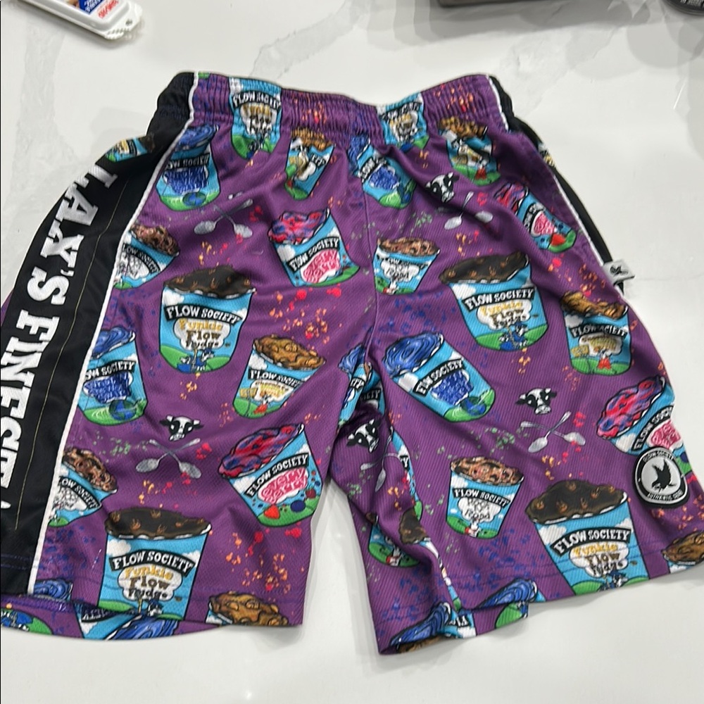 Society Kids' Purple Graphic Shorts